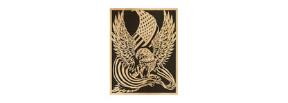 111-Eagle USA Flag Fretwork Scroll Saw Pattern - Alex Fox Patterns