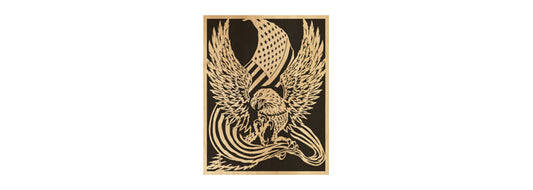 111-Eagle USA Flag Fretwork Scroll Saw Pattern - Alex Fox Patterns