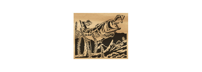120-Largemouth Bass Fretwork Scroll Saw Pattern - Alex Fox Patterns