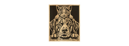 126-Cat And Dog Fretwork Scroll Saw Pattern - Alex Fox Patterns