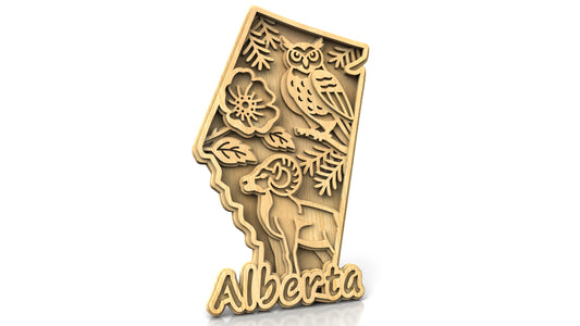 C305-Alberta Layered Scroll Saw Pattern — Alex Fox Patterns