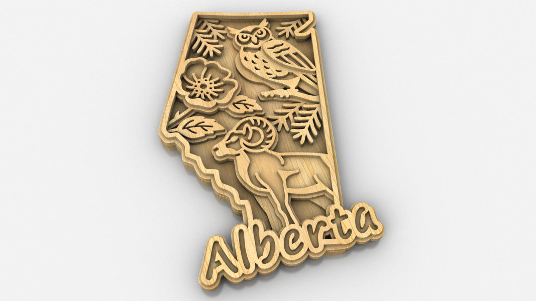 C305-Alberta Layered Scroll Saw Pattern — Alex Fox Patterns