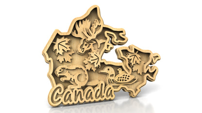 C305-Canada Layered Scroll Saw Pattern — Alex Fox Patterns