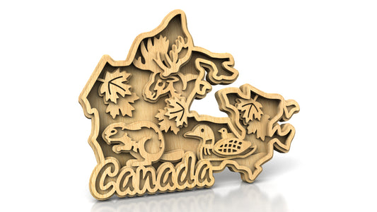 C305-Canada Layered Scroll Saw Pattern — Alex Fox Patterns