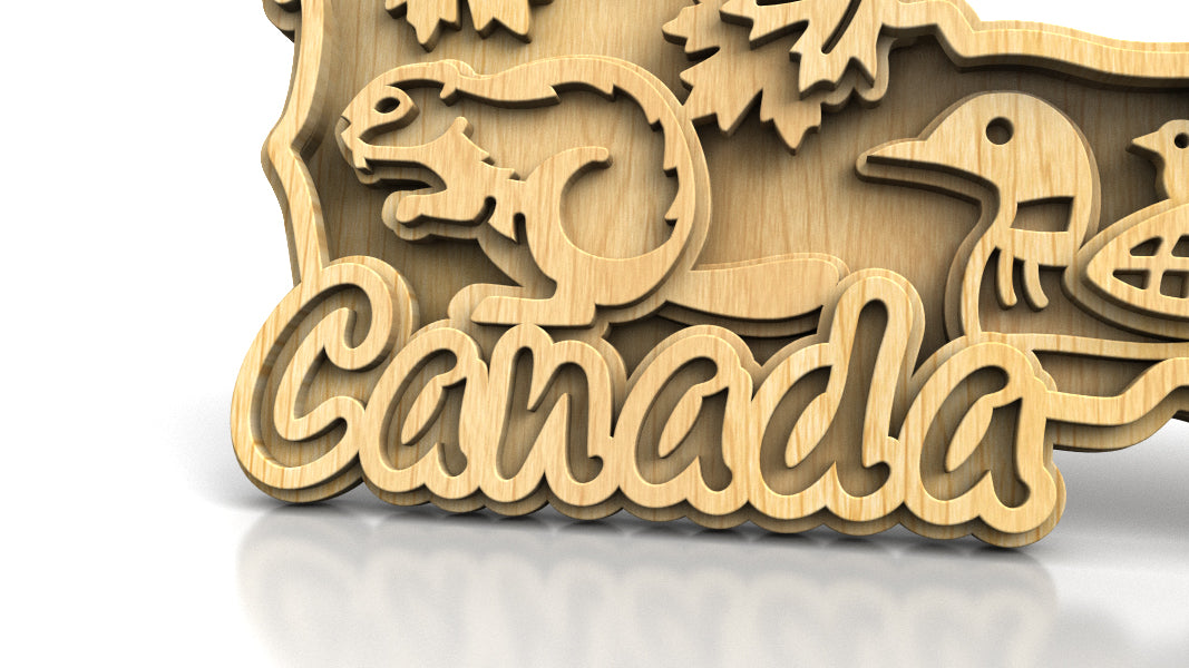 C305-Canada Layered Scroll Saw Pattern — Alex Fox Patterns