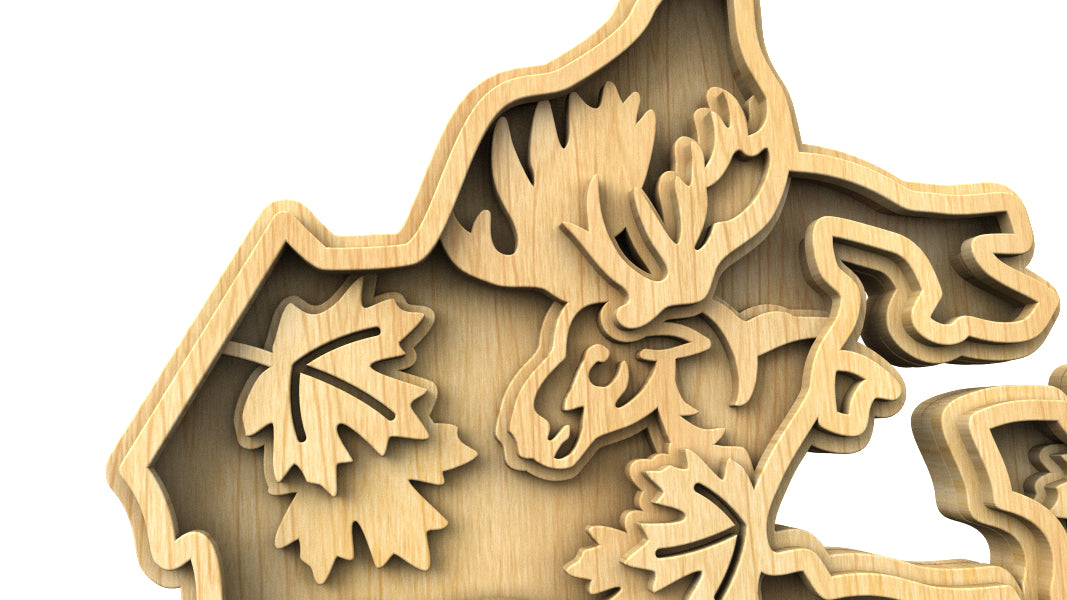 C305-Canada Layered Scroll Saw Pattern — Alex Fox Patterns