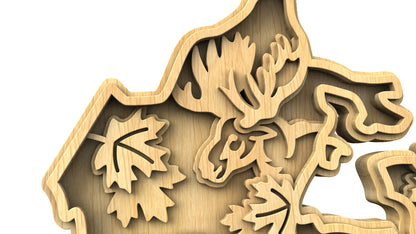 C305-Canada Layered Scroll Saw Pattern — Alex Fox Patterns