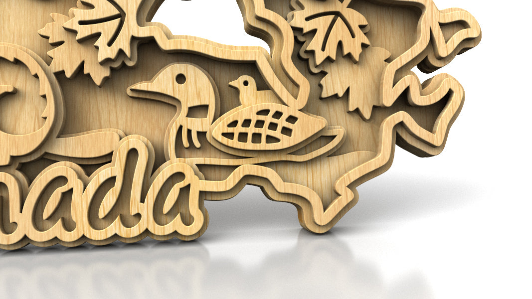 C305-Canada Layered Scroll Saw Pattern — Alex Fox Patterns
