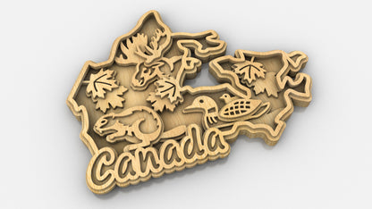 C305-Canada Layered Scroll Saw Pattern — Alex Fox Patterns