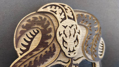 C323-Skull with Snake Layered Scroll Saw Project — Alex Fox Patterns