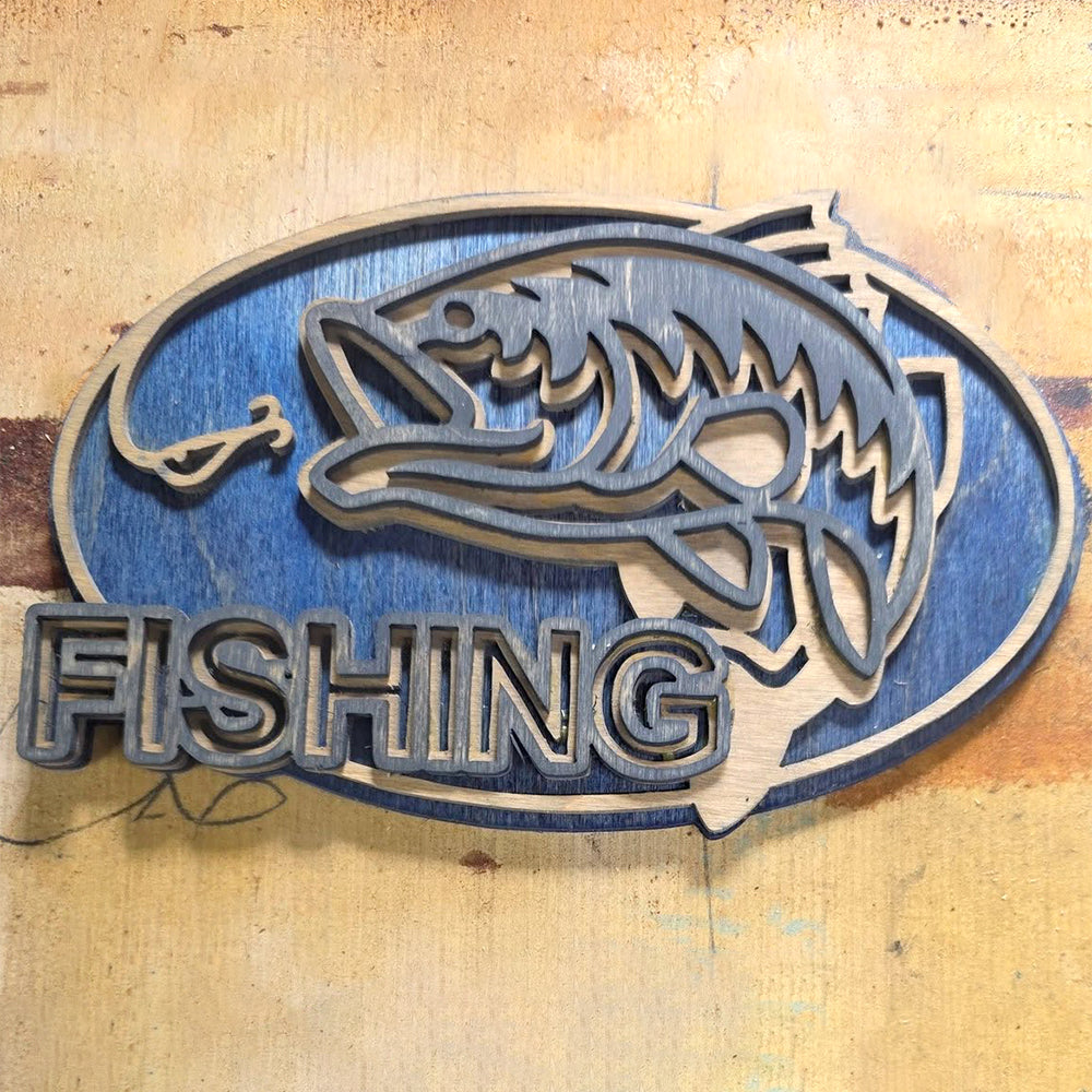 C044-fishing layered scroll saw project - Alex Fox pattern