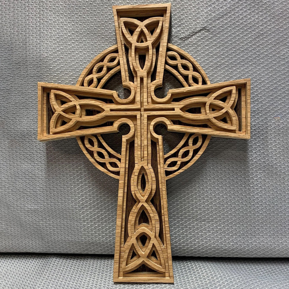 C069-celtic cross layered scroll saw project - Alex Fox pattern