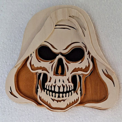 C106-Skull scroll saw project pattern