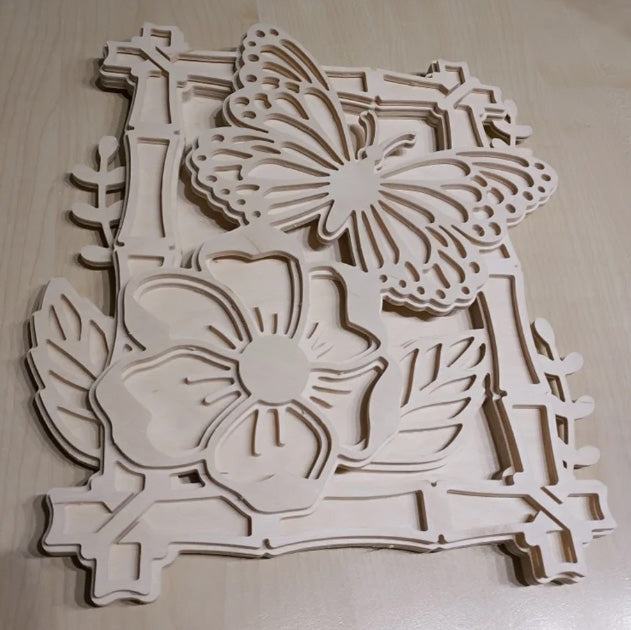 C110-butterfly layered scroll saw project - Alex Fox pattern