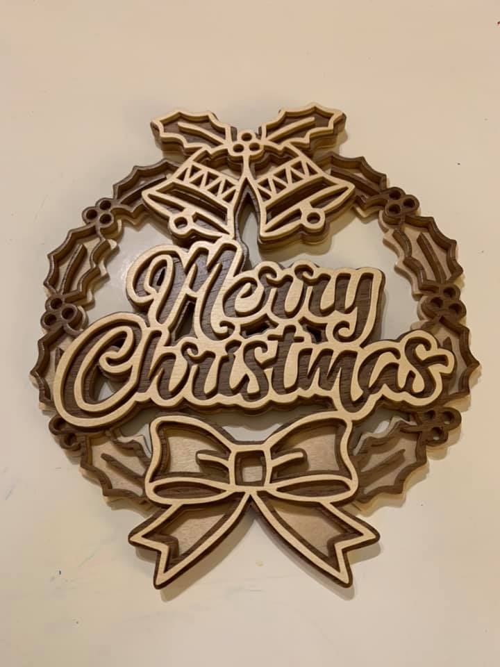 C141-Christmas wreath scroll saw project - Alex Fox pattern