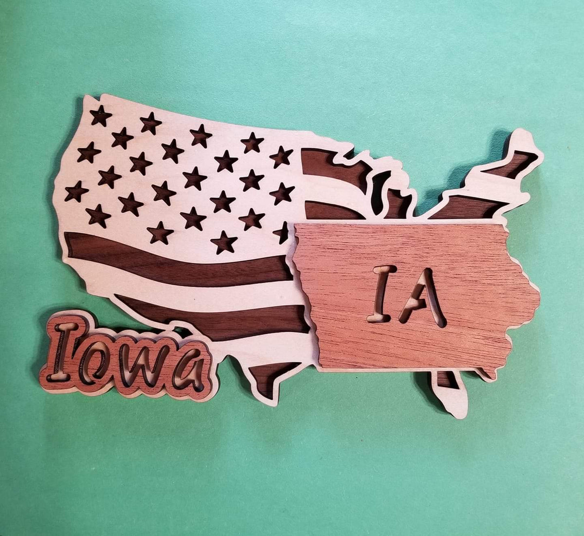 C157-US states iowa scroll saw project - Alex Fox pattern