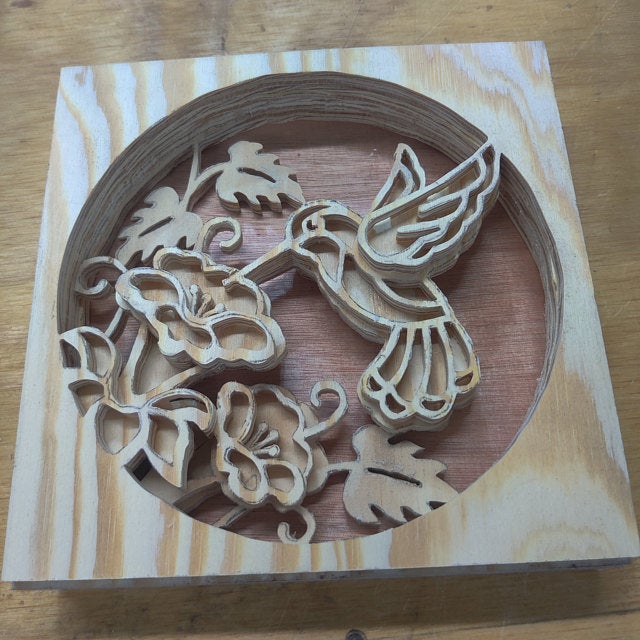C163-hummingbird scroll saw project - Alex Fox pattern