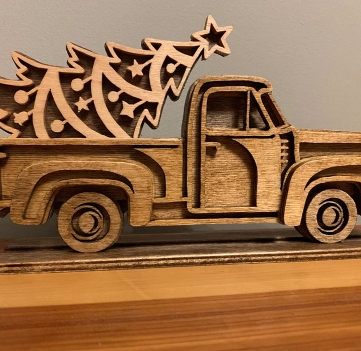 C187-christmas truck scroll saw project - Alex Fox pattern