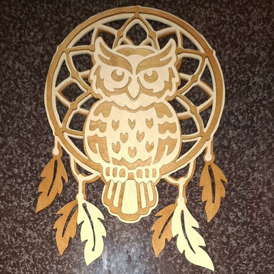 C223-Owl dreamcatcher scroll saw project pattern