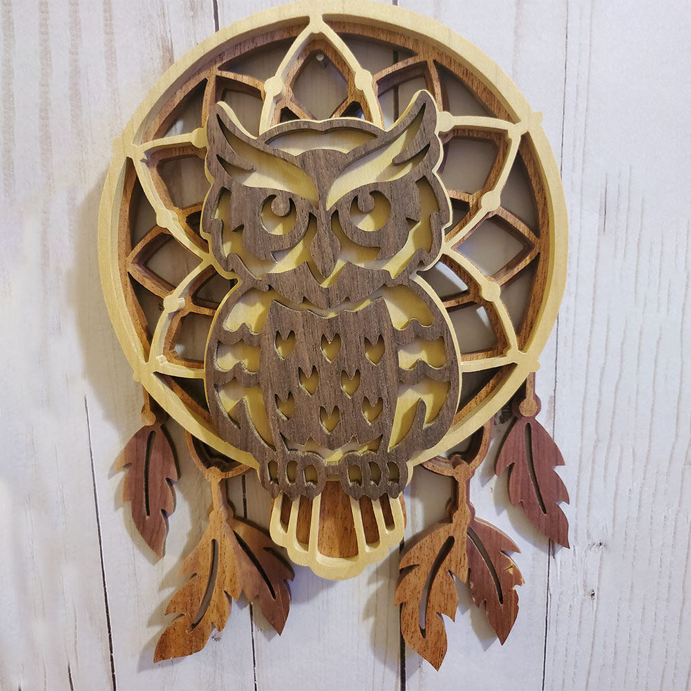 C223-Owl dreamcatcher scroll saw project - Alex Fox pattern