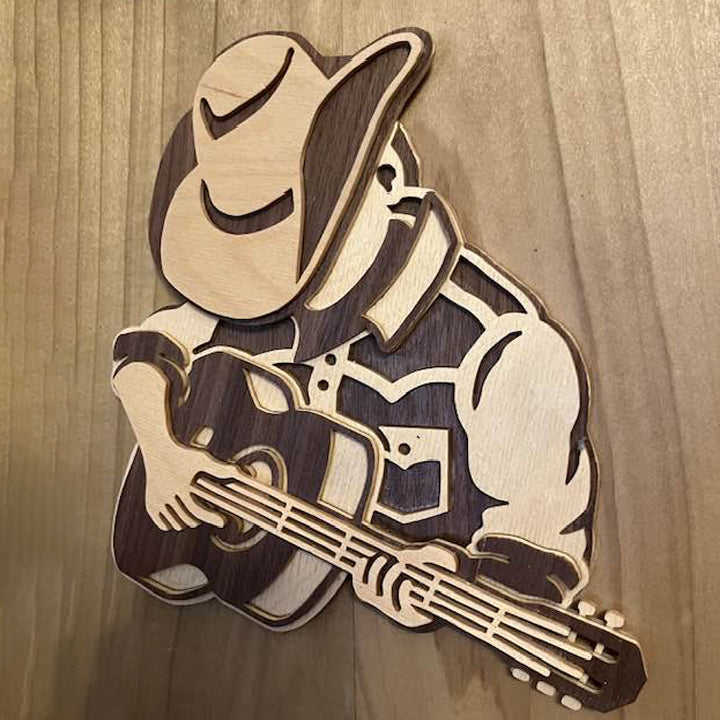 Country music guitar layered scroll saw pattern