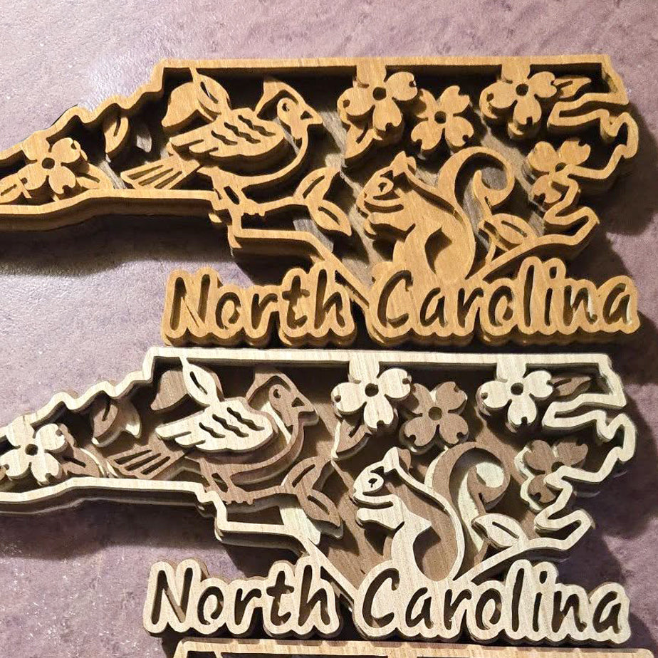 C240 North Carolina layered scroll saw project - Alex Fox pattern