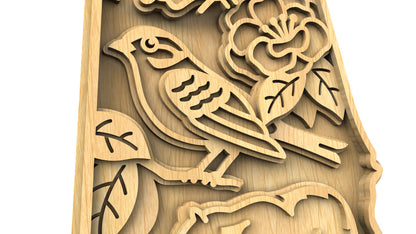 C240-Alabama Scroll Saw Pattern - Alex Fox Patterns