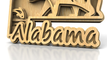 C240-Alabama Scroll Saw Pattern - Alex Fox Patterns