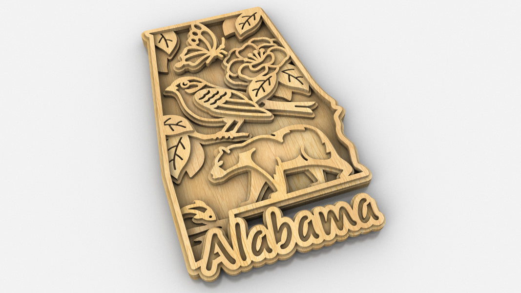 C240-Alabama Scroll Saw Pattern - Alex Fox Patterns