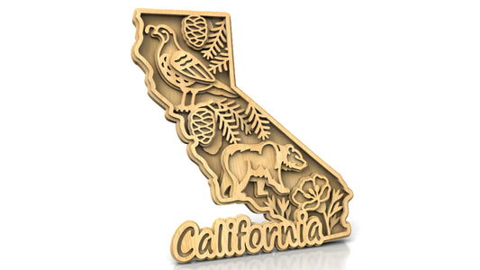C240-California Scroll Saw Pattern - Alex Fox Patterns