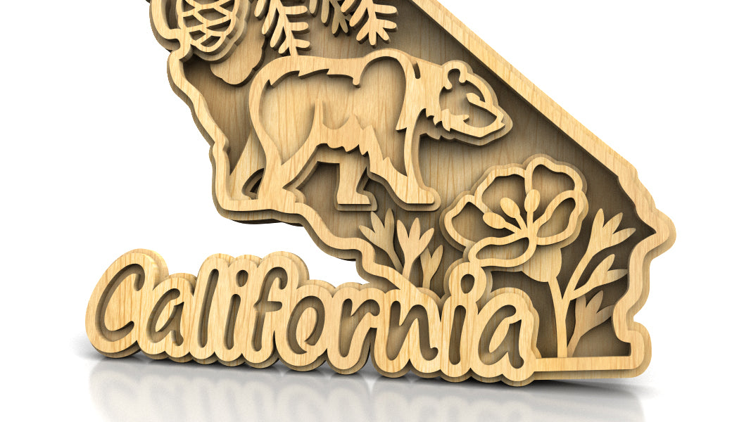 C240-California Scroll Saw Pattern - Alex Fox Patterns