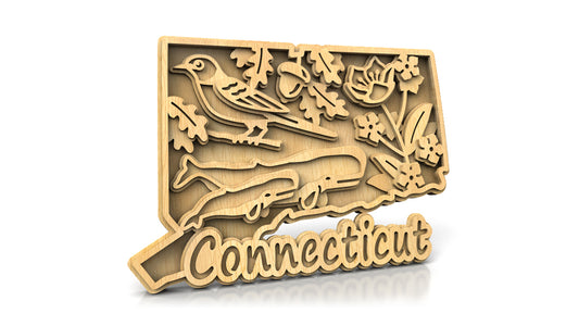 C240-Connecticut Scroll Saw Pattern - Alex Fox Patterns
