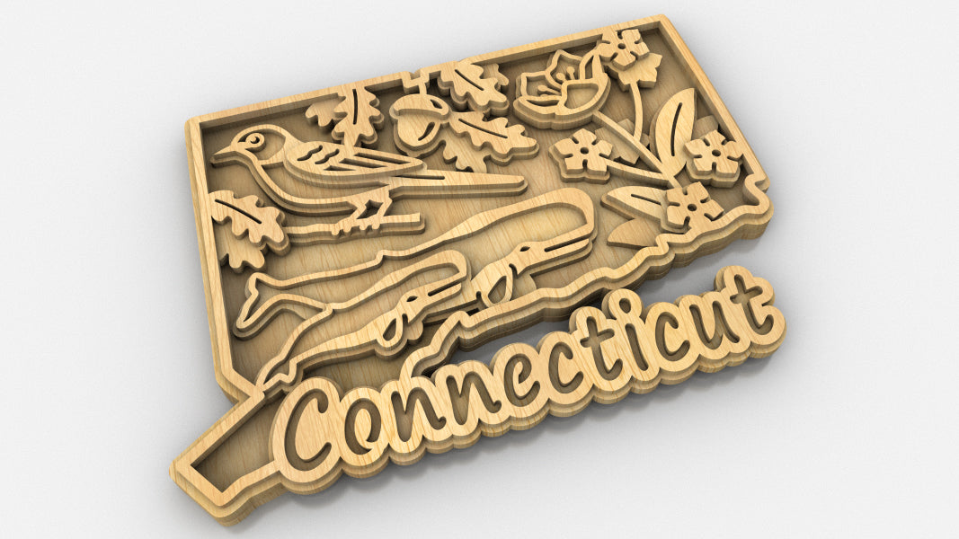 C240-Connecticut Scroll Saw Pattern - Alex Fox Patterns