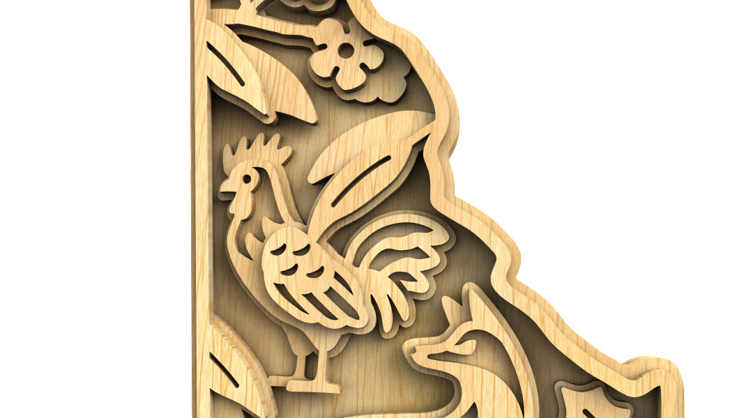 C240-Delaware Scroll Saw Pattern - Alex Fox Patterns