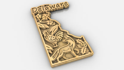 C240-Delaware Scroll Saw Pattern - Alex Fox Patterns