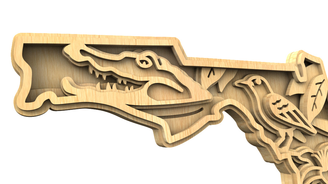 C240-Florida Scroll Saw Pattern - Alex Fox Patterns