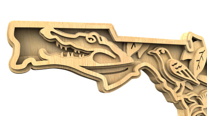 C240-Florida Scroll Saw Pattern - Alex Fox Patterns