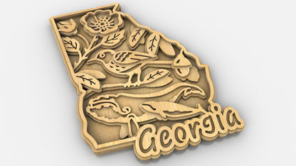 C240-Georgia Scroll Saw Pattern - Alex Fox Patterns