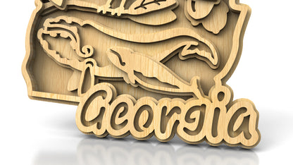 C240-Georgia Scroll Saw Pattern - Alex Fox Patterns