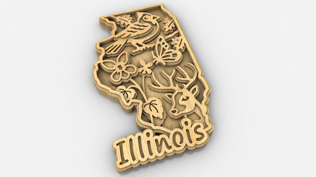 C240-Illinois Scroll Saw Pattern - Alex Fox Patterns