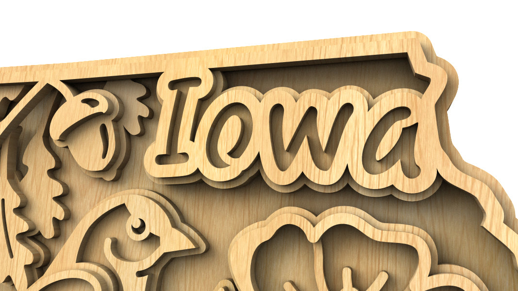C240-Iowa Scroll Saw Pattern - Alex Fox Patterns