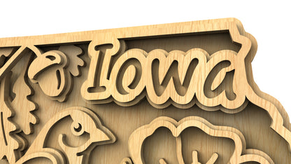 C240-Iowa Scroll Saw Pattern - Alex Fox Patterns