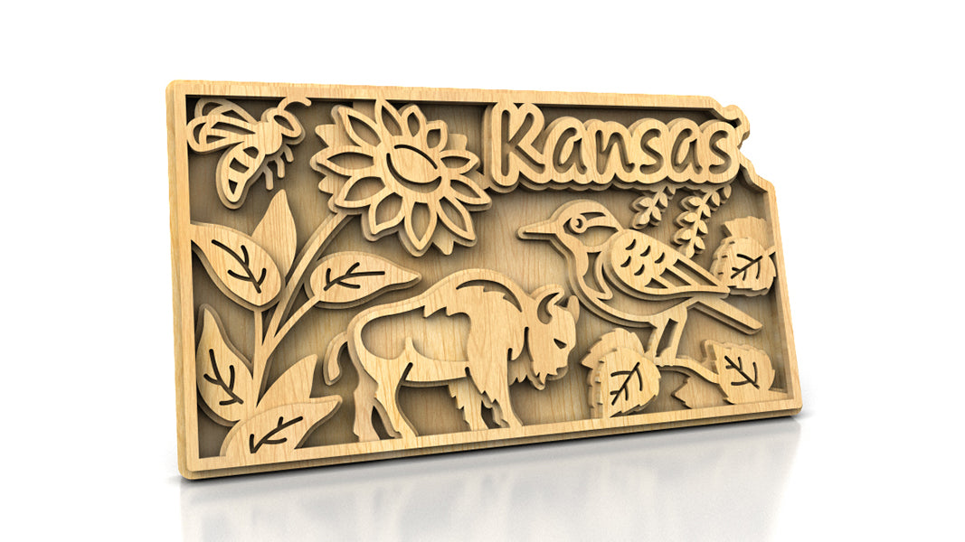 C240-Kansas Scroll Saw Pattern - Alex Fox Patterns