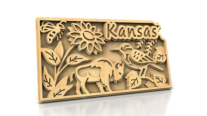 C240-Kansas Scroll Saw Pattern - Alex Fox Patterns