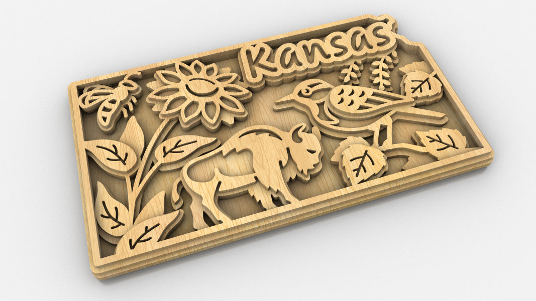 C240-Kansas Scroll Saw Pattern - Alex Fox Patterns