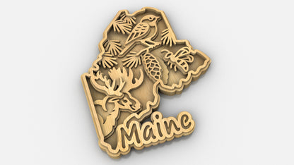 C240-Maine Scroll Saw Pattern - Alex Fox Patterns