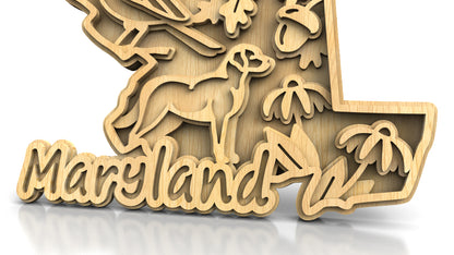 C240-Maryland Scroll Saw Pattern - Alex Fox Patterns