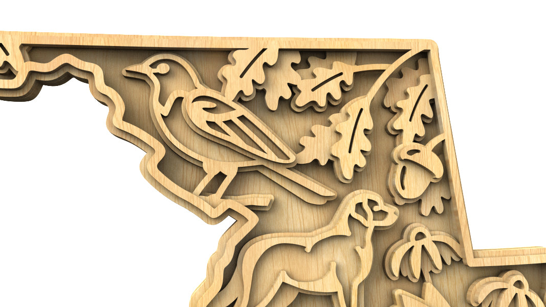 C240-Maryland Scroll Saw Pattern - Alex Fox Patterns