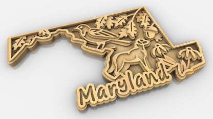 C240-Maryland Scroll Saw Pattern - Alex Fox Patterns