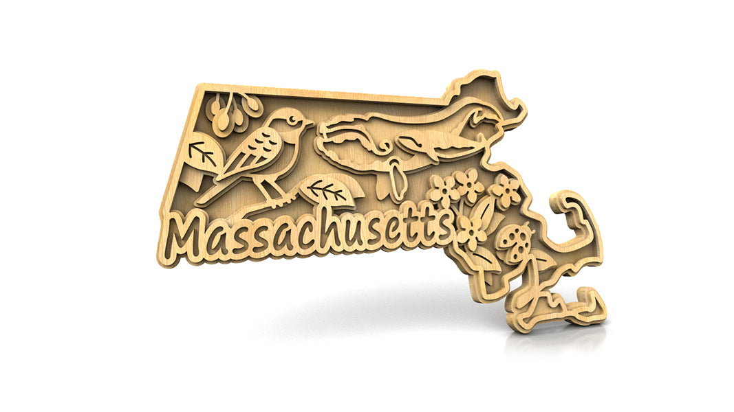 C240-Massachusetts Scroll Saw Pattern - Alex Fox Patterns